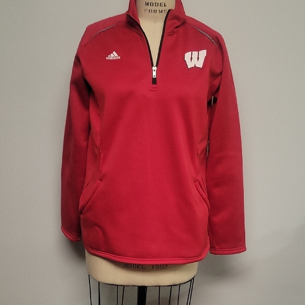 Adidas Wisconsin Badgers Quarter-Zip Sweatshirt